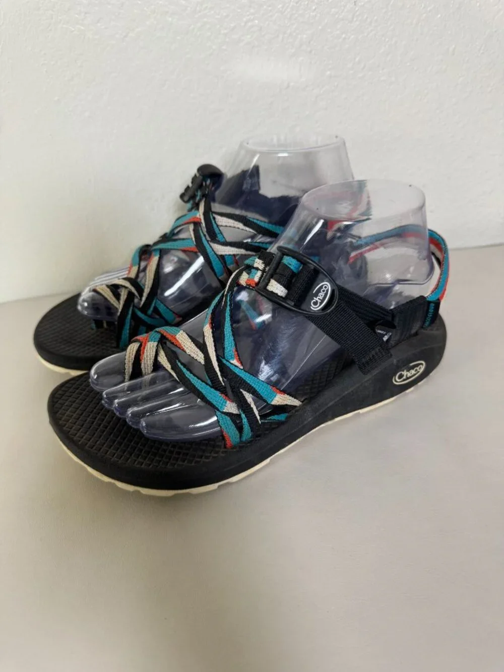 CHAC-OH…  Chaco Women's Strappy Teal Black Multi Sandals